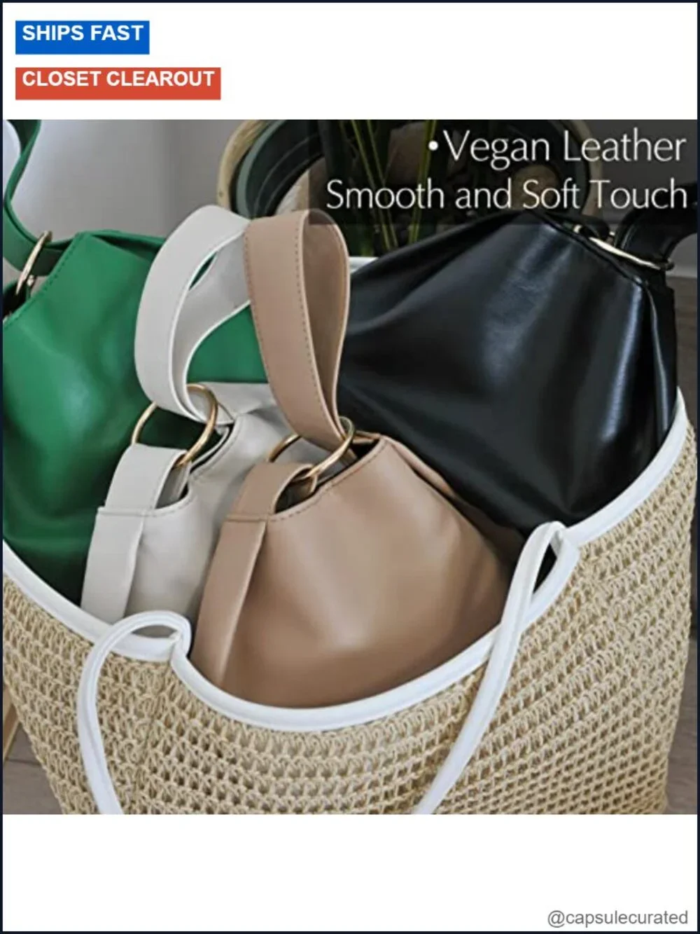 Vegan Leather Hobo Top Handle Bag Small Tote Purse Clutch
